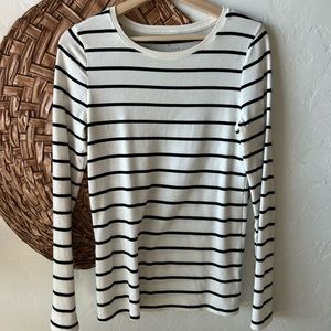 A New Day long sleeve black and white stripe tee